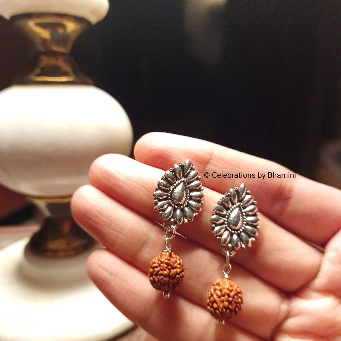 Rudraksha Earrings | Rudraksha Studs