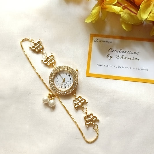 Kashmiri Watch | Kundan Watch | Adjustable Heritage Watch