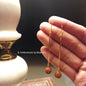 Golden Rudraksha Earrings | Long Rudraksha Earrings