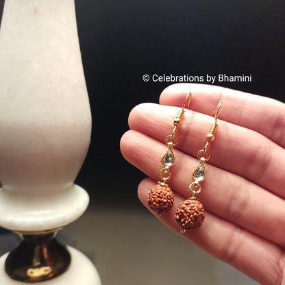 Rudraksha Earrings | Golden Rudraksha earrings