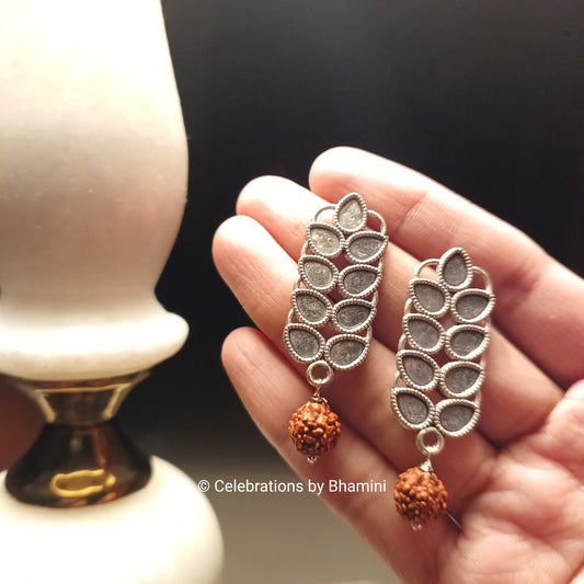 Rudraksha Earrings | Long Rudraksha Stud Earrings