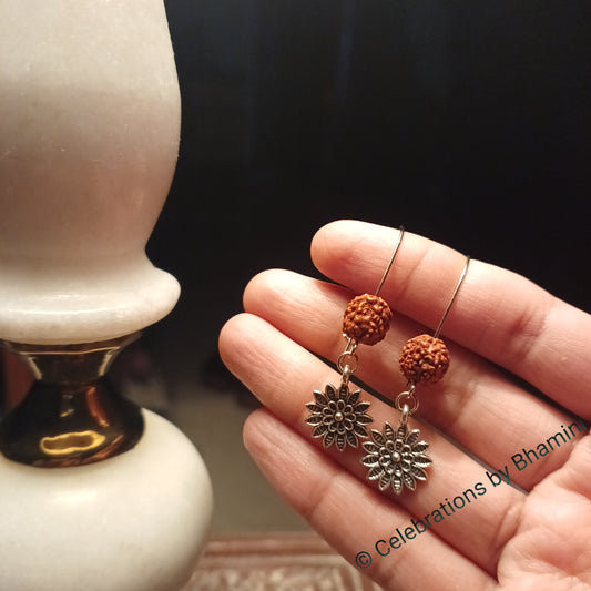 Floral Rudraksha Earrings | Rudraksha earrings