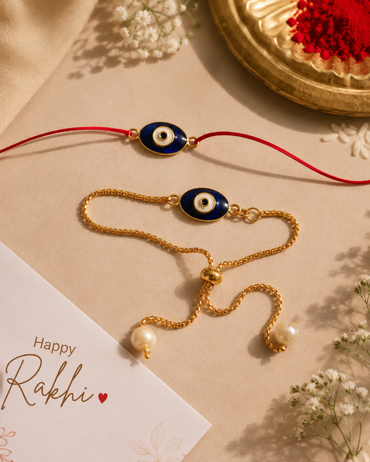 Evil eye Bhai bhabhi Rakhi set