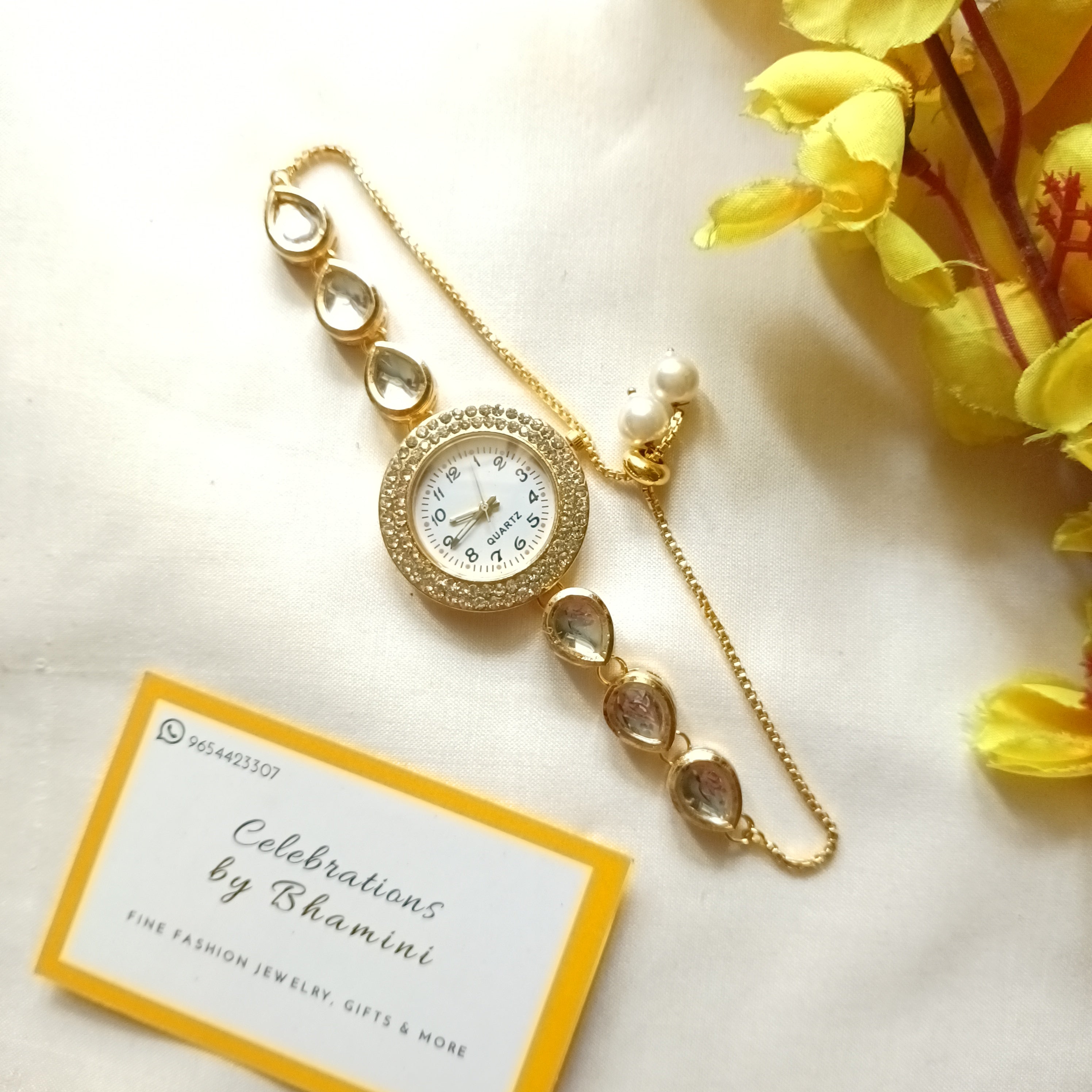 Kashmiri Watch | Kundan Watch | Adjustable Heritage Watch