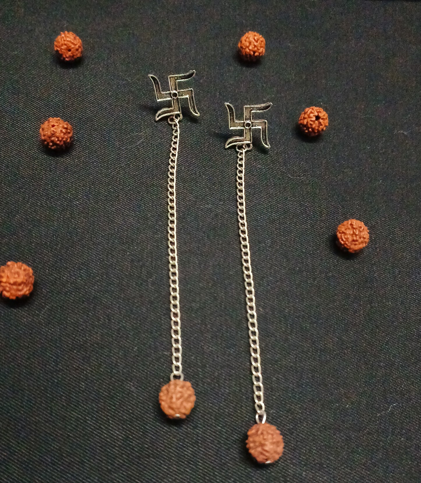 Swastika Earrings, Rudraksha Earrings | Rudraksha Studs