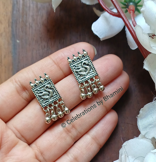 Dainty Swan Stud Earrings | Oxidized Stud earrings
