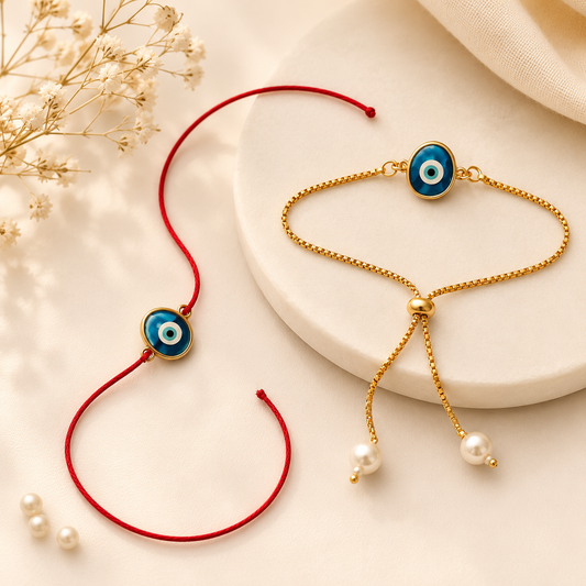 Evil eye Bhaiya bhabhi Rakhi Combo Set