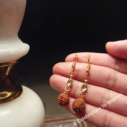 Rudraksha Earrings | Golden Rudraksha earrings